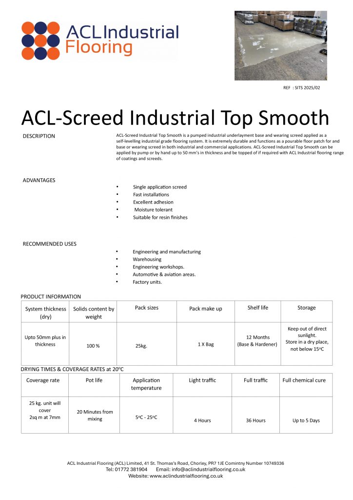 self-smoothing polymer screed